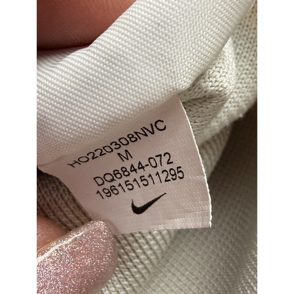 Nike Drifit Womens Beige Cropped Oversized Sweatshirt Boxy Fit Sweater Size M‎ - Picture 4 of 8